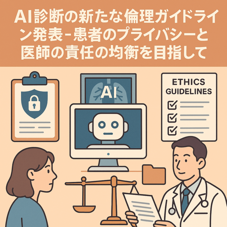 AIによる医療診断に関する新たな倫理ガイドライン発表 – 患者のプライバシーと医師の責任の均衡を目指して
